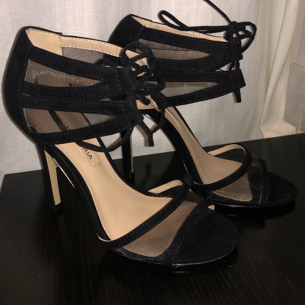 Black Stilettos. Black Heels. Lace